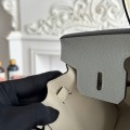 「#4653」Hermes Birkin Glacier Blue/Milkshake White Epsom Leather, Gold Buckle Hand-sewn Wax Thread 25cm