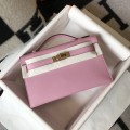 「#4079」Hermès Pink Mini Kelly 1, Gold Buckle 22*14*7cm