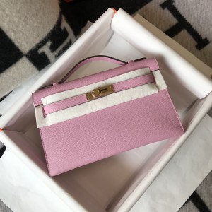 「#4079」Hermès Pink Mini Kelly 1, Gold Buckle 22*14*7cm