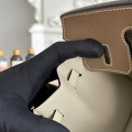 「#4662」Hermes Birkin Elephant Grey/Milkshake White Epsom Leather, Gold Buckle Hand-sewn Wax Thread 25cm