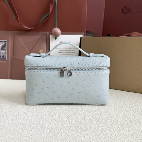 「#7039」Loro pian L19 silver buckle - FAN1034 - 19x6.5x11cm - mint breeze,Ostrich skin 「#7039」Loro pian L19 silver buckle - FAN1034 - 19x6.5x11cm - mint breeze,Ostrich skin