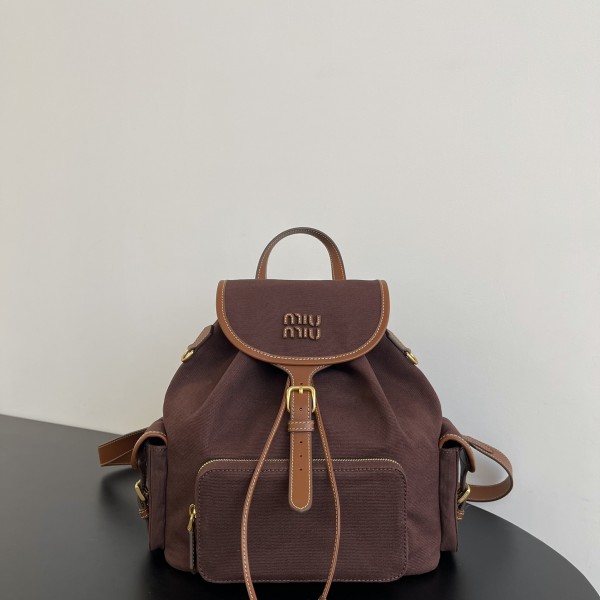 「#9019」 miumiu Sac à dos en toile  22*18*11.5