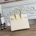 「#4669」Hermes Birkin Milkshake White/Chicken Yellow Epsom Leather, Gold Buckle Hand-sewn Wax Thread 25cm