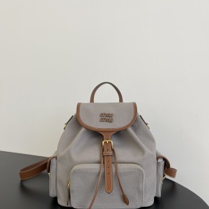 「#9021」 miumiu Sac à dos en toile 22*18*11.5