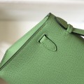 「#4082」 Hermès Avocado Green Mini Kelly Bag No. 1, Gold Buckle 22*14*7cm