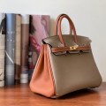「#4674」Hermes Birkin three-tone epsom leather, gold buckle, hand-sewn wax thread 25cm