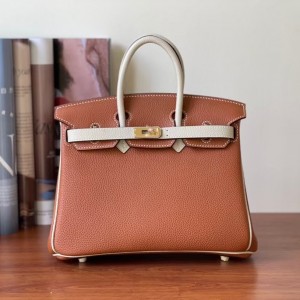 「#4675」Hermes Birkin three-tone epsom leather, gold buckle, hand-sewn wax thread 25cm