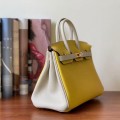 「#4678」Hermes Birkin three-tone epsom leather, gold buckle, hand-sewn wax thread 30cm