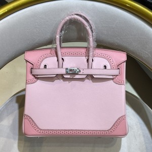 「#4681」Hermes Birkin lace model, epsom leather, silver buckle, hand-sewn wax thread 25cm