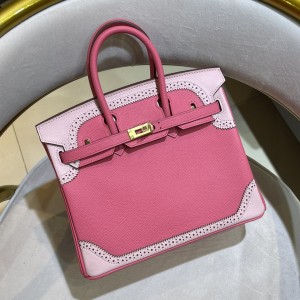 「#4682」Hermes Birkin lace model, epsom leather, gold buckle, hand-sewn wax thread 25cm