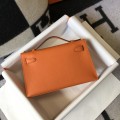 「#4084」 Hermès Orange Mini Kelly Bag No. 1, Gold Buckle 22*14*7cm