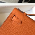 「#4084」 Hermès Orange Mini Kelly Bag No. 1, Gold Buckle 22*14*7cm