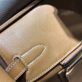 「#4685」Hermes Birkin Elephant Grey with Khaki Silver Buckle Epsom Leather, Hand-sewn Wax Thread30cm