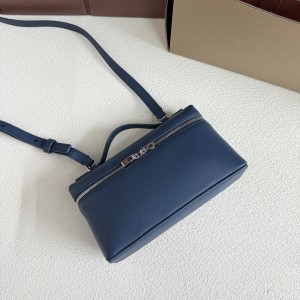 「#7050」Loro pian L19 silver buckle -FAI8393 - 19x6.5x11cm -Warbler tail blue