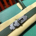 「#4687」Hermes Birkin peacock green with British green silver buckle epsom leather, hand-sewn wax thread 30cm 「#4687」Hermes Birkin peacock green with British green silver buckle epsom leather, hand-sewn wax thread 30cm