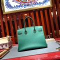 「#4687」Hermes Birkin peacock green with British green silver buckle epsom leather, hand-sewn wax thread 30cm 「#4687」Hermes Birkin peacock green with British green silver buckle epsom leather, hand-sewn wax thread 30cm