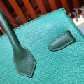 「#4687」Hermes Birkin peacock green with British green silver buckle epsom leather, hand-sewn wax thread 30cm 「#4687」Hermes Birkin peacock green with British green silver buckle epsom leather, hand-sewn wax thread 30cm