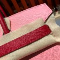 「#4688」Hermes Birkin milkshake pink and red gold buckle epsom leather, hand-sewn wax thread 30cm