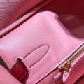 「#4688」Hermes Birkin milkshake pink and red gold buckle epsom leather, hand-sewn wax thread 30cm