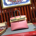 「#4689」Hermes Birkin milkshake pink iron grey gold buckle epsom leather, hand-sewn wax thread 30cm