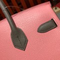 「#4689」Hermes Birkin milkshake pink iron grey gold buckle epsom leather, hand-sewn wax thread 30cm