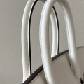 「#4695」Hermes Birkin71CC10 Milkshake White/Silver Buckle Swift Leather and Canvas, Hand-sewn Wax Thread 25cm