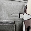「#4696」 Hermès Birkin Bag Asphalt Grey/Silver Buckle Swift Leather and Suede, Hand-stitched Wax Thread 25cm