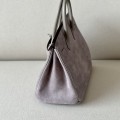 「#4696」 Hermès Birkin Bag Asphalt Grey/Silver Buckle Swift Leather and Suede, Hand-stitched Wax Thread 25cm