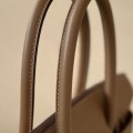「#4698」 Hermès Birkin Bag Chestnut/Biscuit/Gold Buckle Swift Leather and Suede, Hand-Stitched Wax Thread 25cm