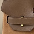 「#4698」 Hermès Birkin Bag Chestnut/Biscuit/Gold Buckle Swift Leather and Suede, Hand-Stitched Wax Thread 25cm