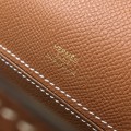 「#4087」 Hermes Golden Brown Mini Kelly Bag No. 1 Gold Buckle 22*14*7cm