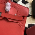 「#4702」 Hermès Birkin Bag Top Grade Lace Leather 30cm Silver Buckle