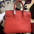 「#4702」 Hermès Birkin Bag Top Grade Lace Leather 30cm Silver Buckle