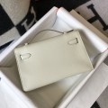 「#4088」 Hermès Milkshake White Mini Kelly Bag No. 1 Gold Buckle 22*14*7cm