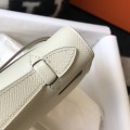 「#4088」 Hermès Milkshake White Mini Kelly Bag No. 1 Gold Buckle 22*14*7cm