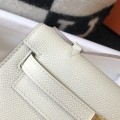 「#4088」 Hermès Milkshake White Mini Kelly Bag No. 1 Gold Buckle 22*14*7cm