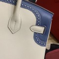 「#4705」 Hermès Birkin Bag Top Grade Lace Leather 30cm Silver Buckle