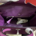 「#4707」 Hermès Birkin Bag Top Grade Lace Leather 30cm Silver Buckle