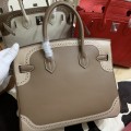 「#4708」 Hermès Birkin Bag Top Grade Lace Leather 30cm Silver Buckle