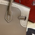 「#4708」 Hermès Birkin Bag Top Grade Lace Leather 30cm Silver Buckle