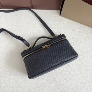 「#7054」Loro pian Extra Pocket L19 gold buckle -FAI8393 - 19x6.5x11cm -Dark royal blue embroidery thread