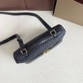 「#7054」Loro pian Extra Pocket L19 gold buckle -FAI8393 - 19x6.5x11cm -Dark royal blue embroidery thread 「#7054」Loro pian Extra Pocket L19 gold buckle -FAI8393 - 19x6.5x11cm -Dark royal blue embroidery thread