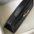 「#4089」 ​​Hermès Black Mini Kelly Bag No. 1 Gold Buckle 22*14*7cm