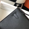 「#4089」 ​​Hermès Black Mini Kelly Bag No. 1 Gold Buckle 22*14*7cm