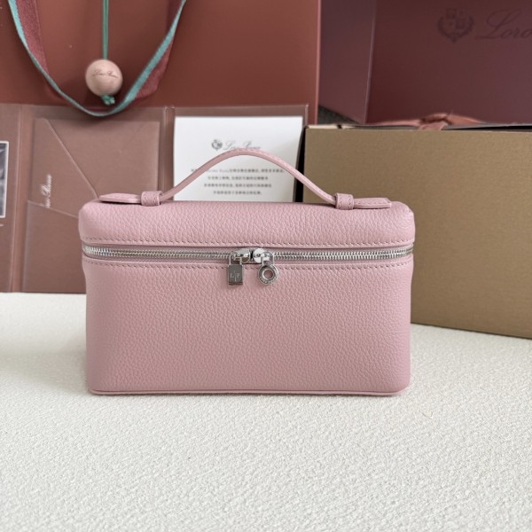 「#7058」Loro pian Extra Pocket L19 silver buckle -FAI8393 - 19x6.5x11cm - Rough flower pot pottery color 「#7058」Loro pian Extra Pocket L19 silver buckle -FAI8393 - 19x6.5x11cm - Rough flower pot pottery color