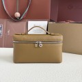 「#7059」Loro pian Extra Pocket L19 silver buckle -FAI8393 - 19x6.5x11cm - jungle brown