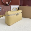 「#7060」Loro pian Extra Pocket L19 silver buckle -FAI8393 - 19x6.5x11cm - butter color