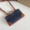「#7061」Loro pian Extra Pocket L19 silver buckle -FAI8393 - 19x6.5x11cm - blue denim
