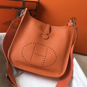 「#4099」 Hermès Orange Evelyne Bag 29cm