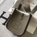 「#4100」 Hermès Elephant Grey Evelyne Bag 17cm